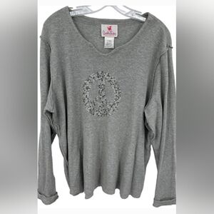 Peace Sign Pullover by Quacker Factory